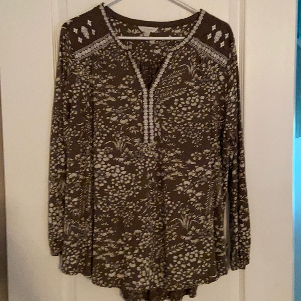 Lucky Brand 1x floral L/S NWOT